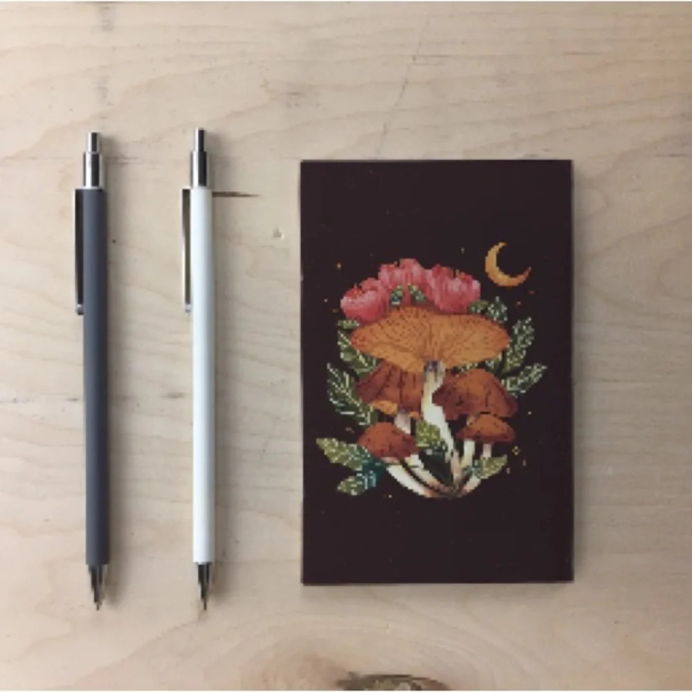 Denik MIDNIGHT MUSHROOM POCKET NOTEBOOK, NWT